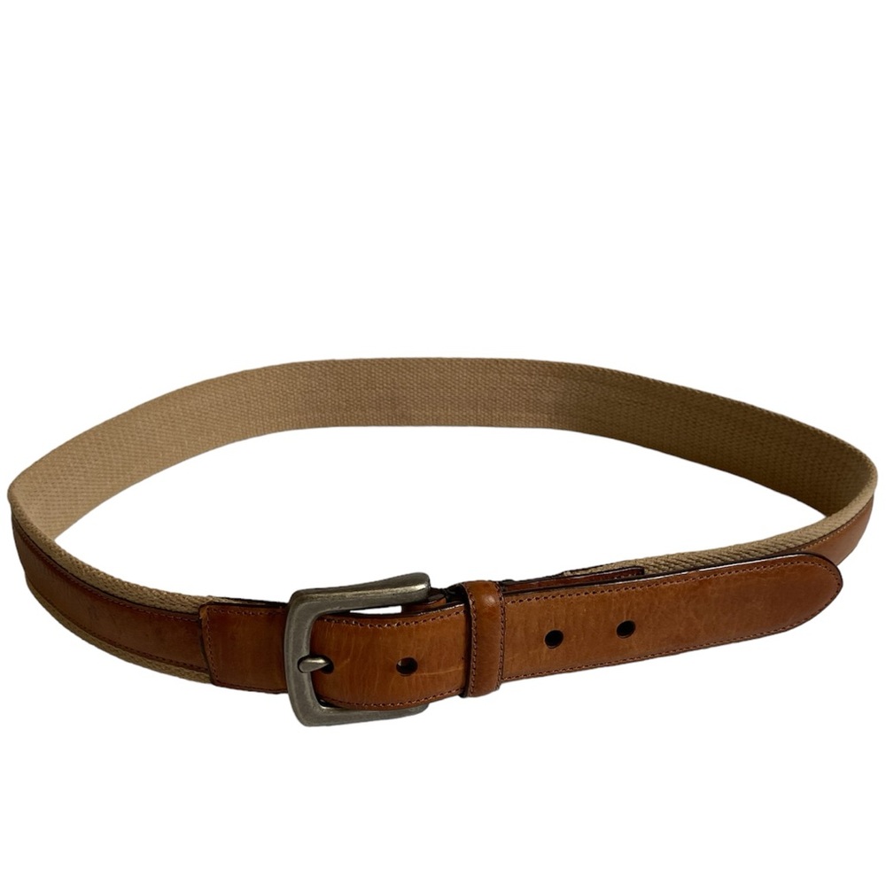 Columbia Men's Genuine Leather/Canvas Brown Belt Size 36/90